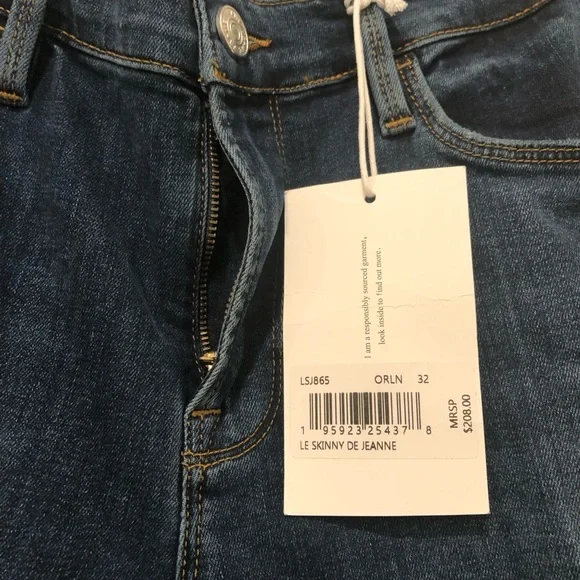 Frame Le Skinny De Jeanne Mid Rise Ankle Jeans size 32 Orlena Dark Wash - Picture 7 of 8